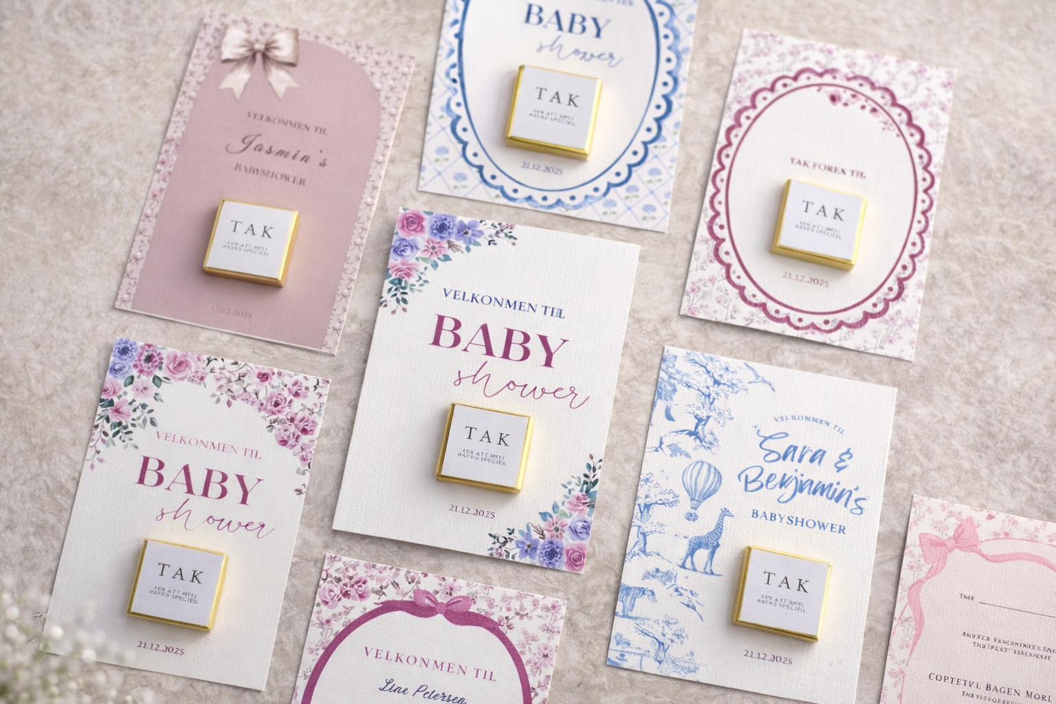 Babyshower - velkomstkort