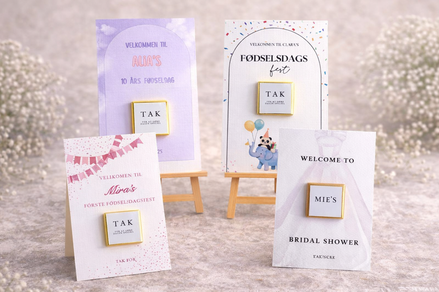 Favors & Tilbehør - Velkomstkort