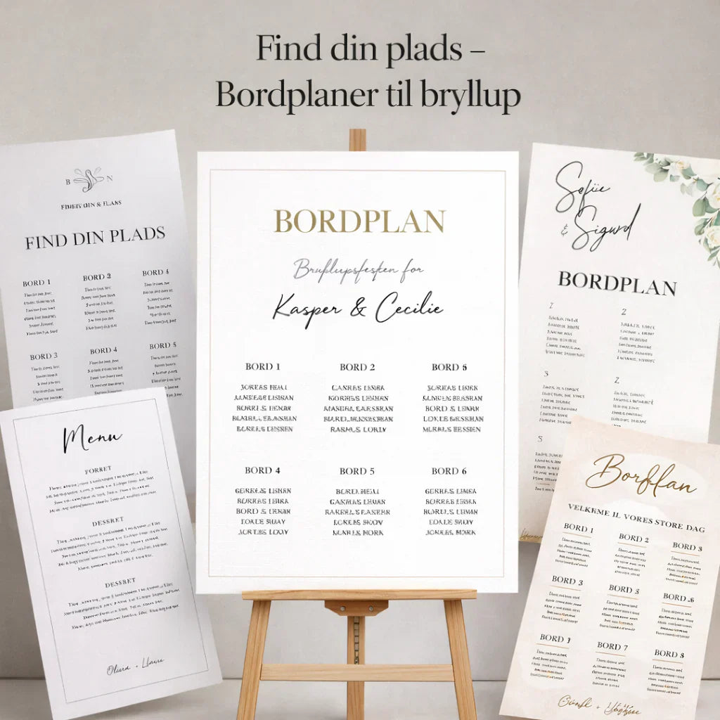 Favors & Detaljer - bordplaner