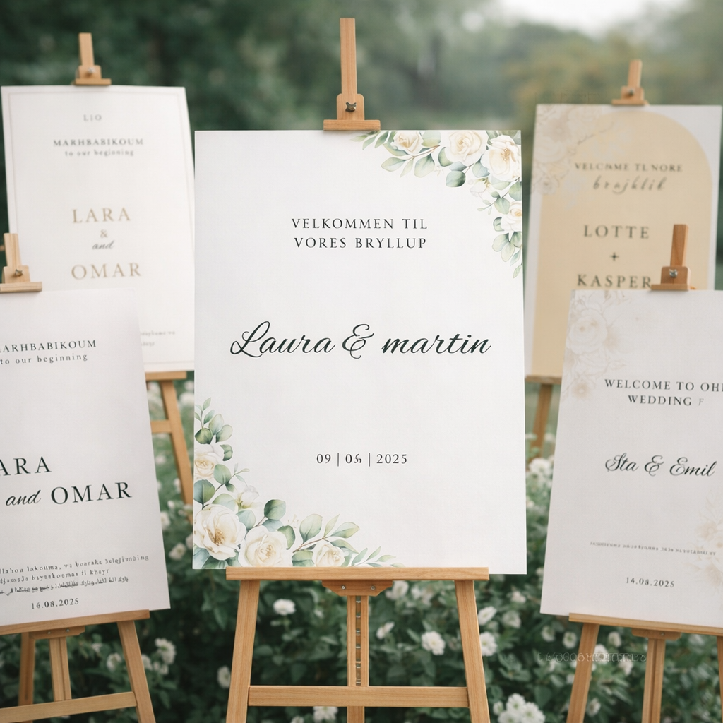 Bryllup - Velkomstskilte