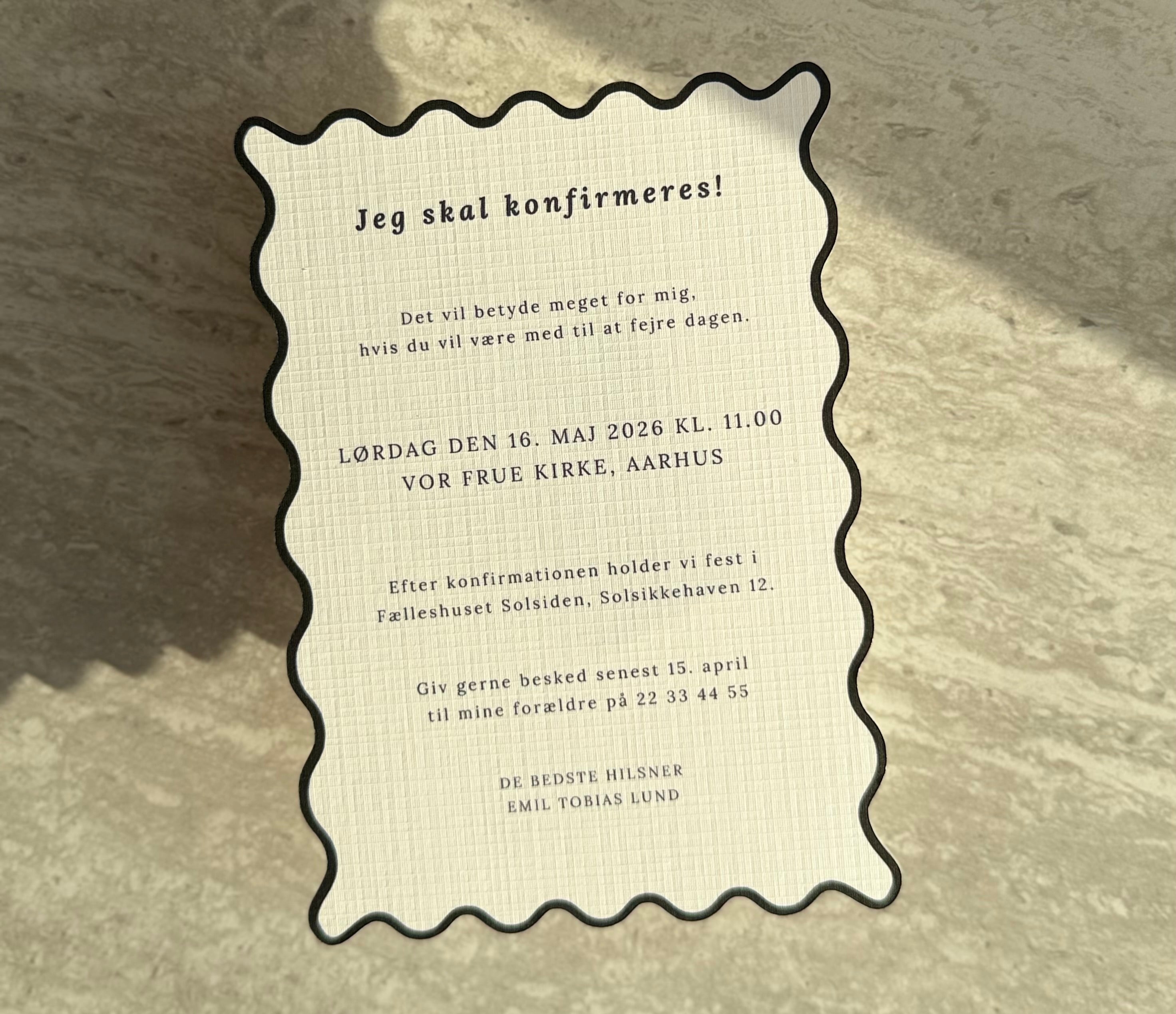 Konfirmationsinvitation - Classic Black Wave