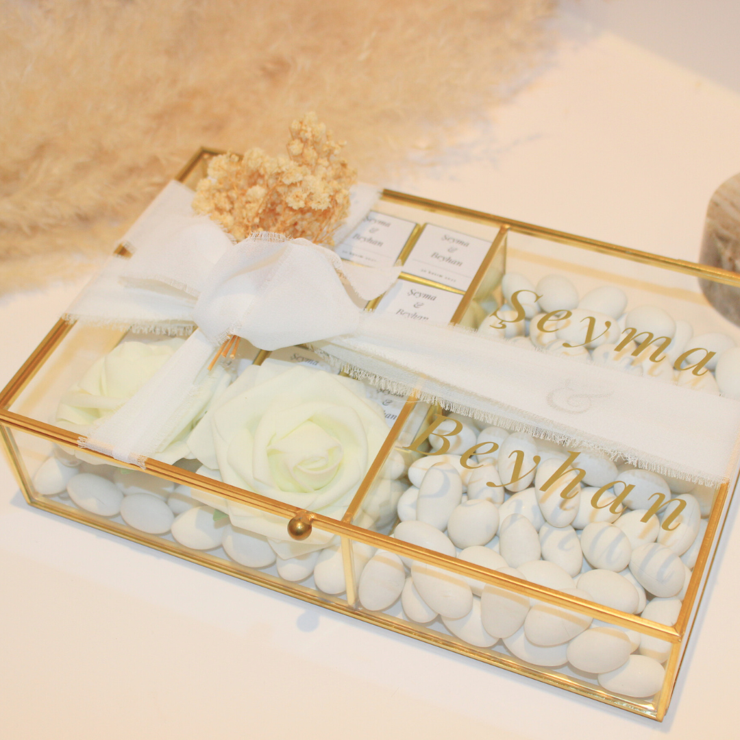 Gold chocolate box