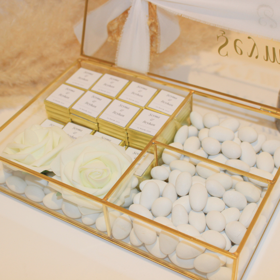 Gold chocolate box