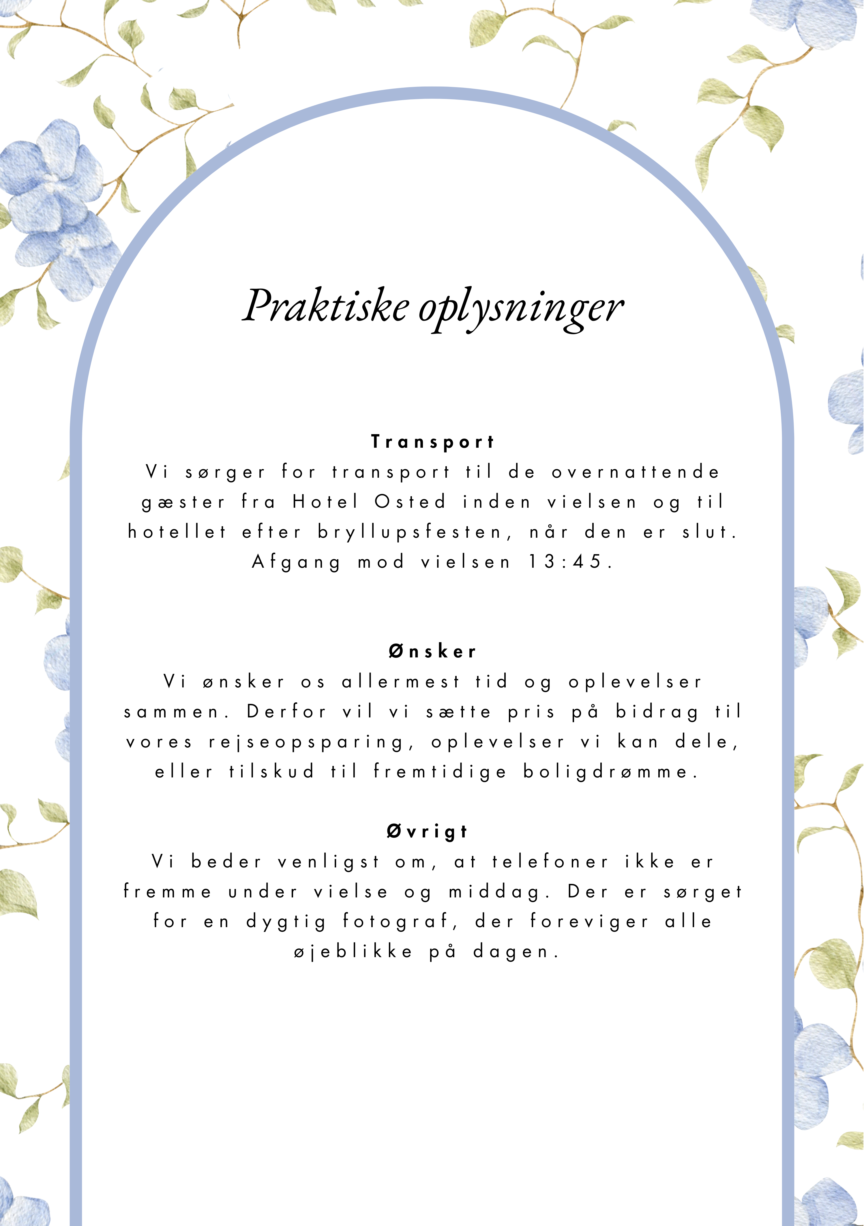 Praktiske oplysninger v6