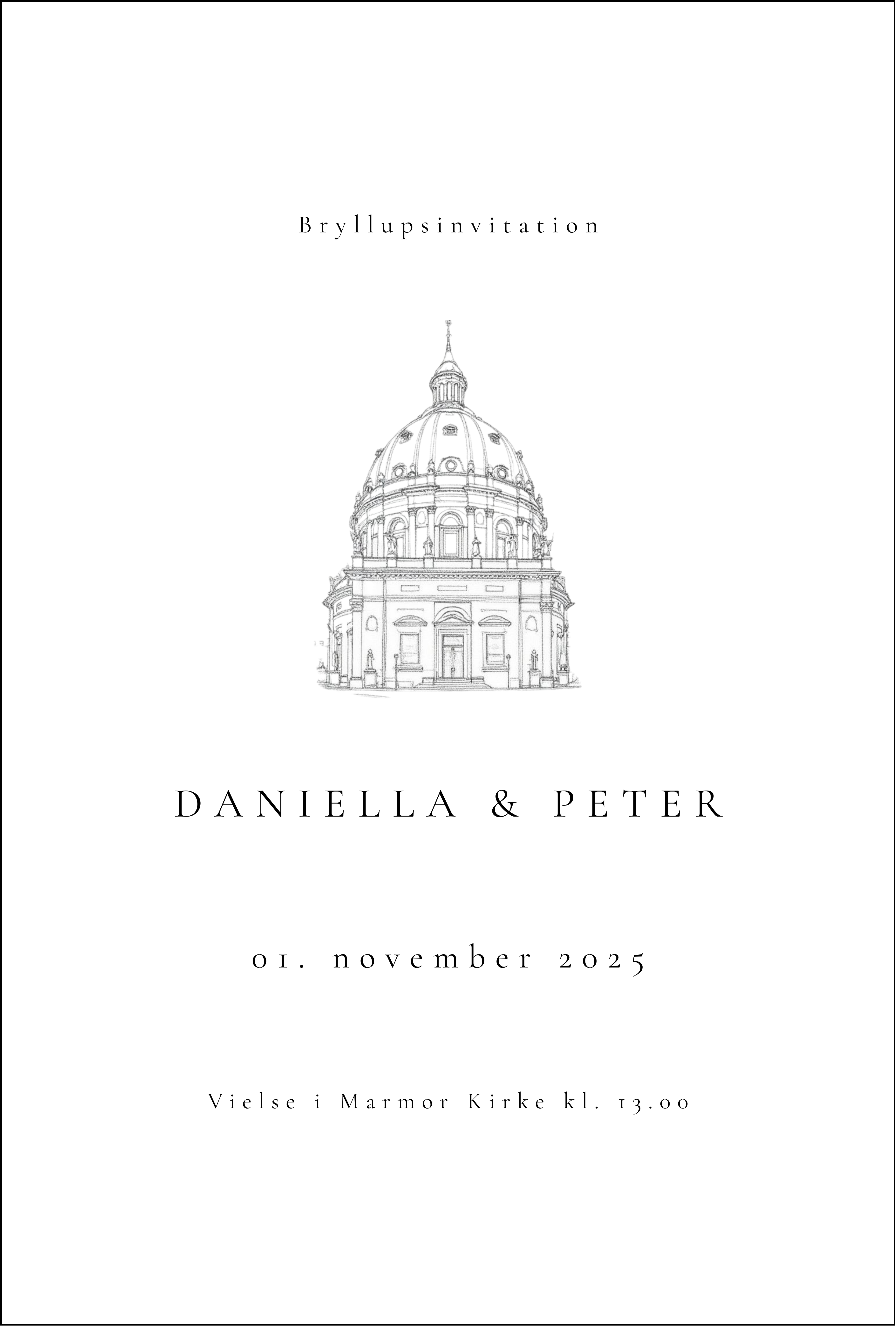 Bryllupsinvitation - Marmor Kirke
