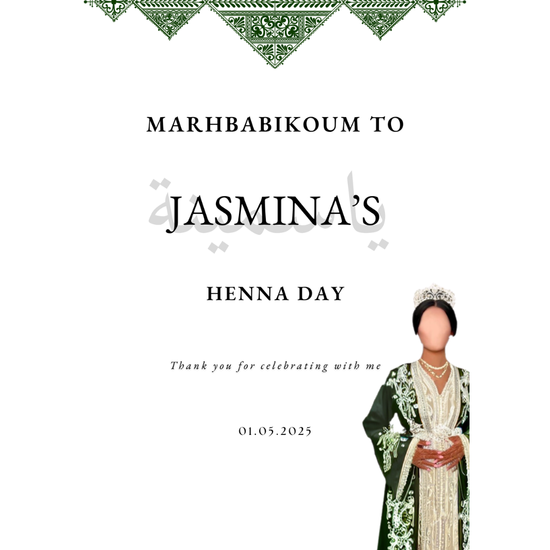 Moroccan Bride   - velkomstskilt