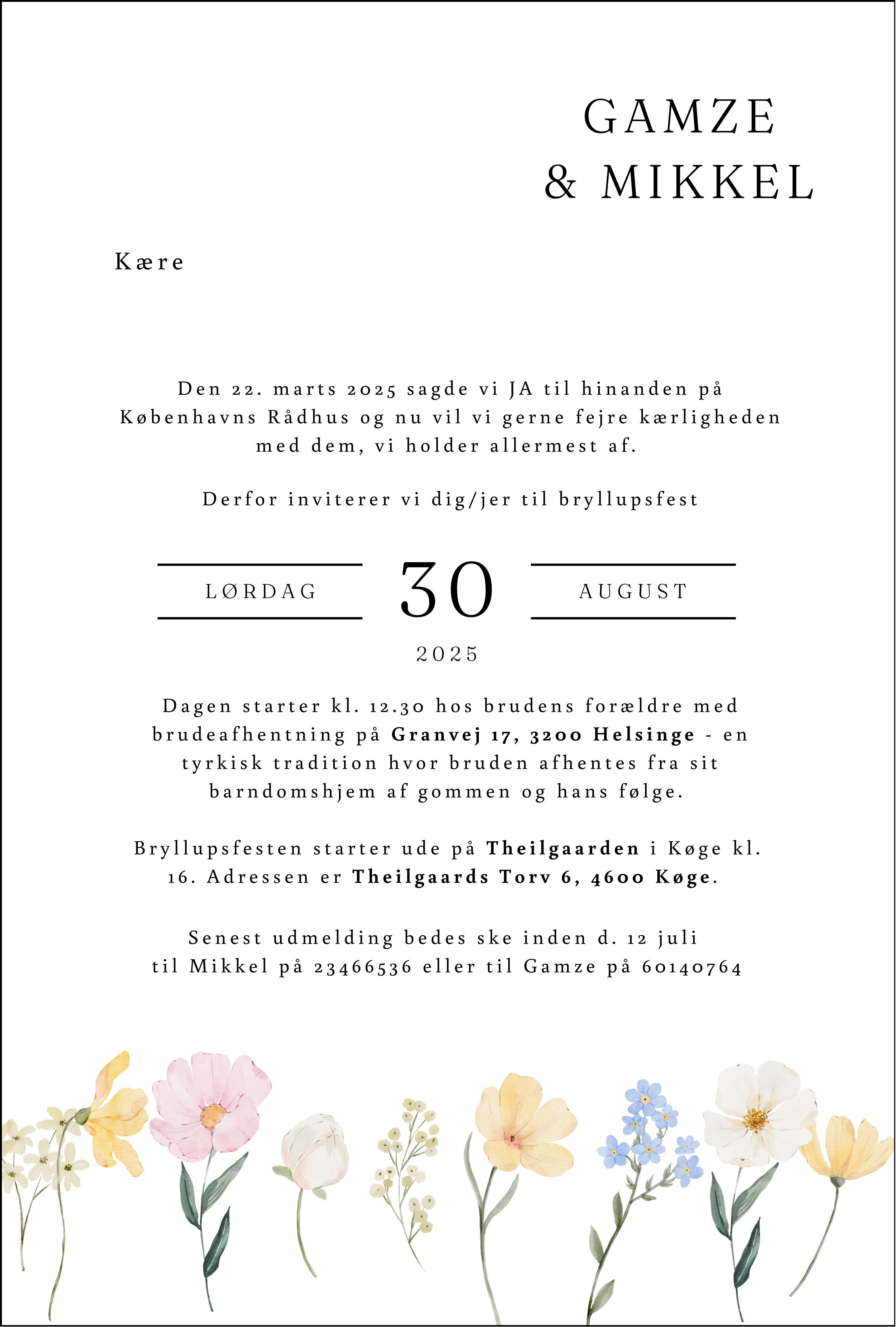 Bryllupsinvitation - Botanical Love