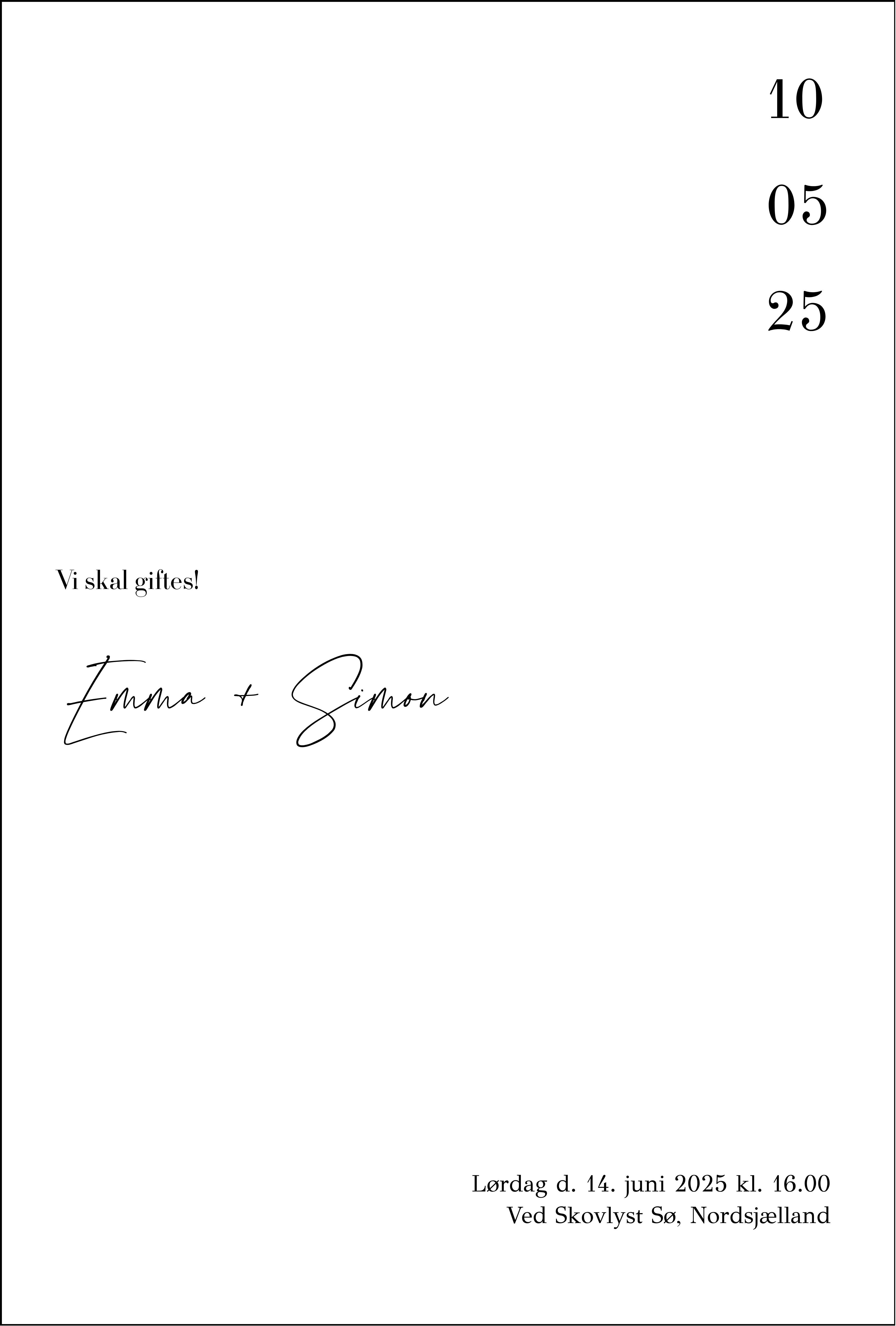 Bryllupsinvitation - Minimalisme