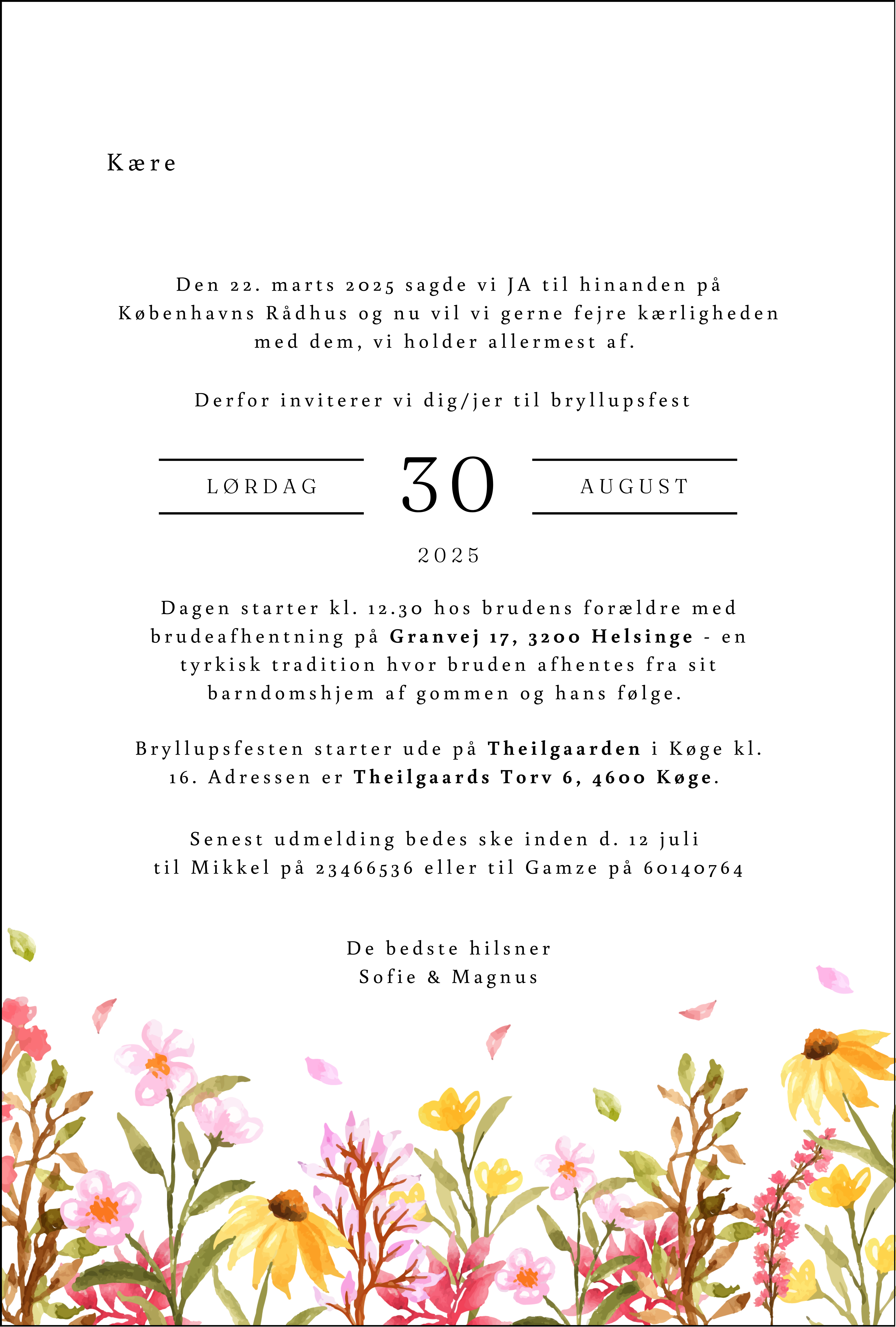 Bryllupsinvitation - Wildly purple