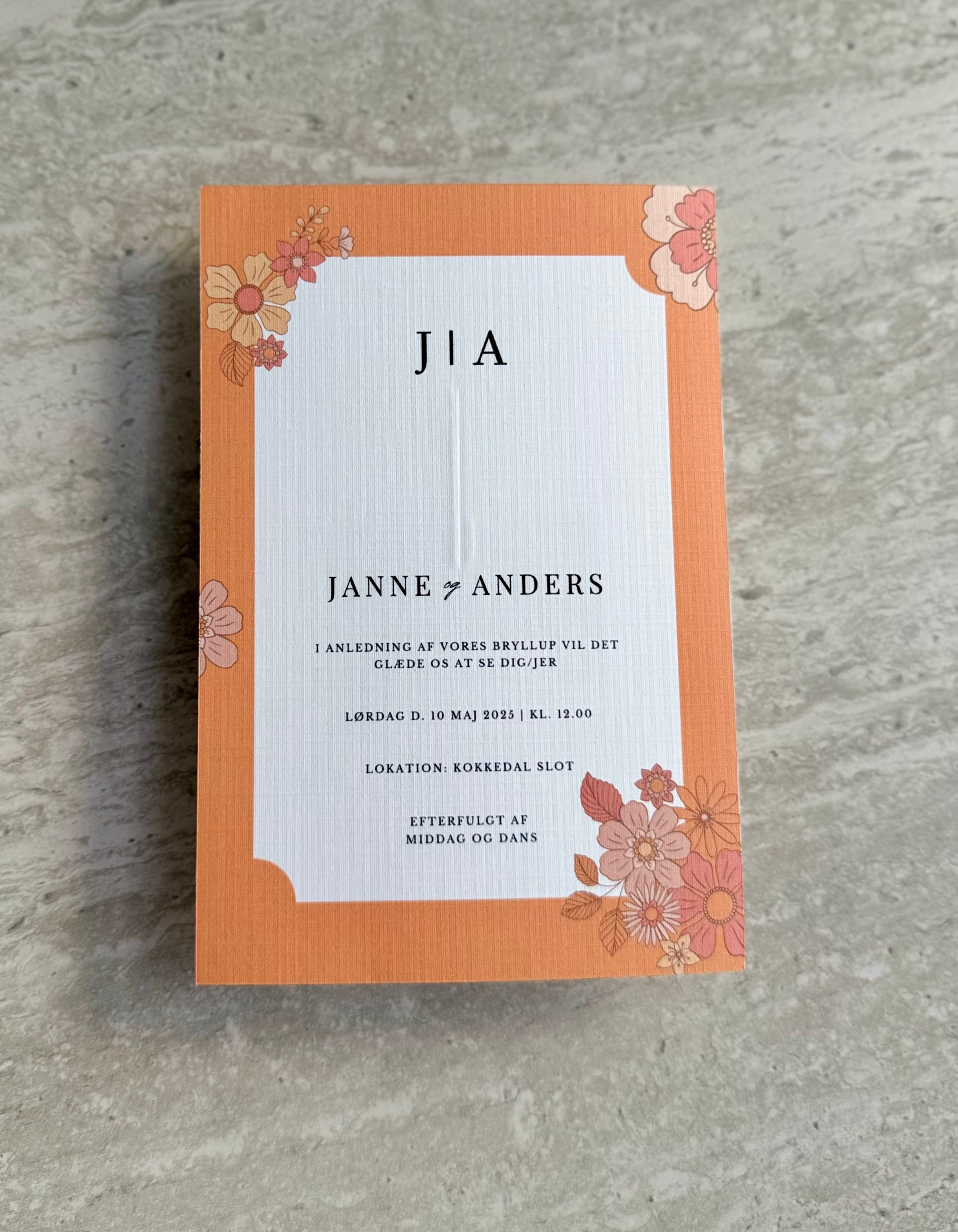 Bryllupsinvitation - Orange Blossom