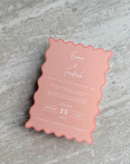 Bryllupsinvitation - Sunset Waves Orange