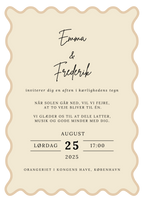 Bryllupsinvitation - Sunset Waves Beige