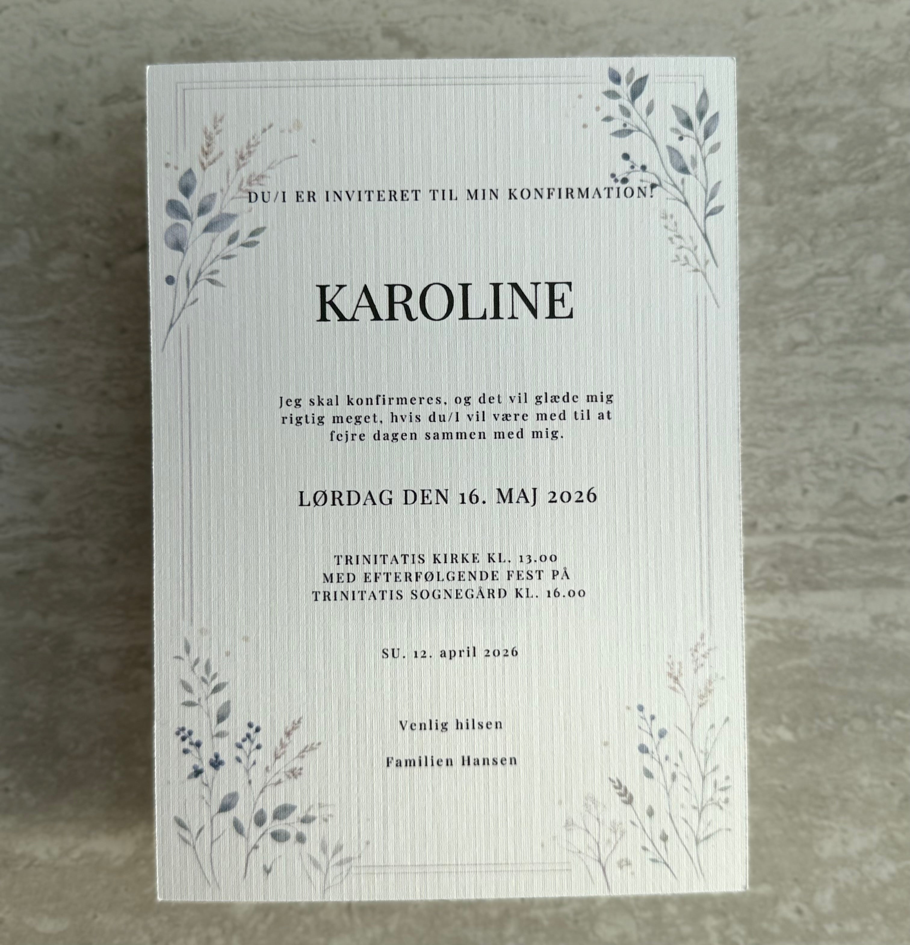 Konfirmationsinvitation - Classic Frame Green