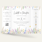 Bryllupsinvitation - Gatefold Wild flowers