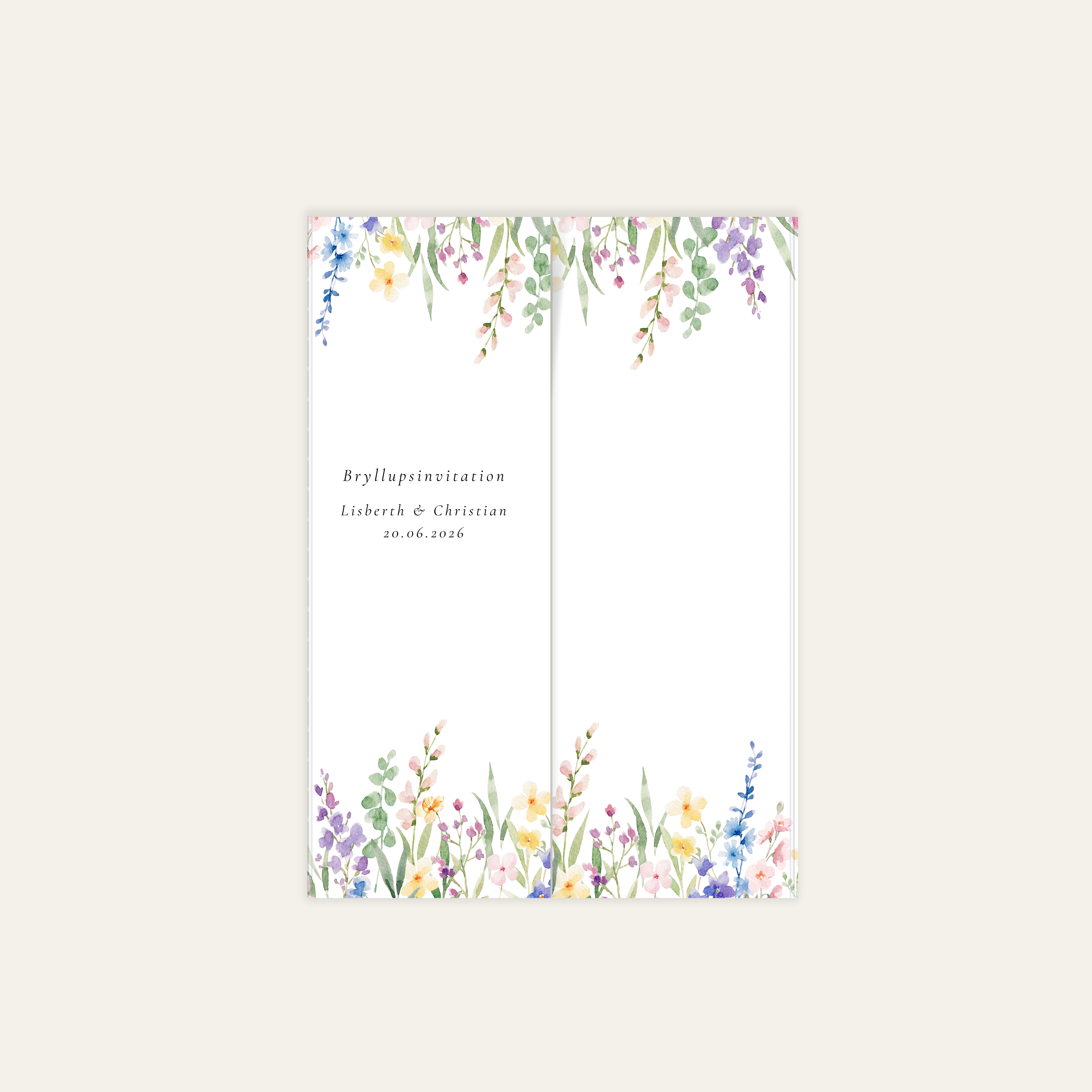 Bryllupsinvitation - Gatefold Wild flowers