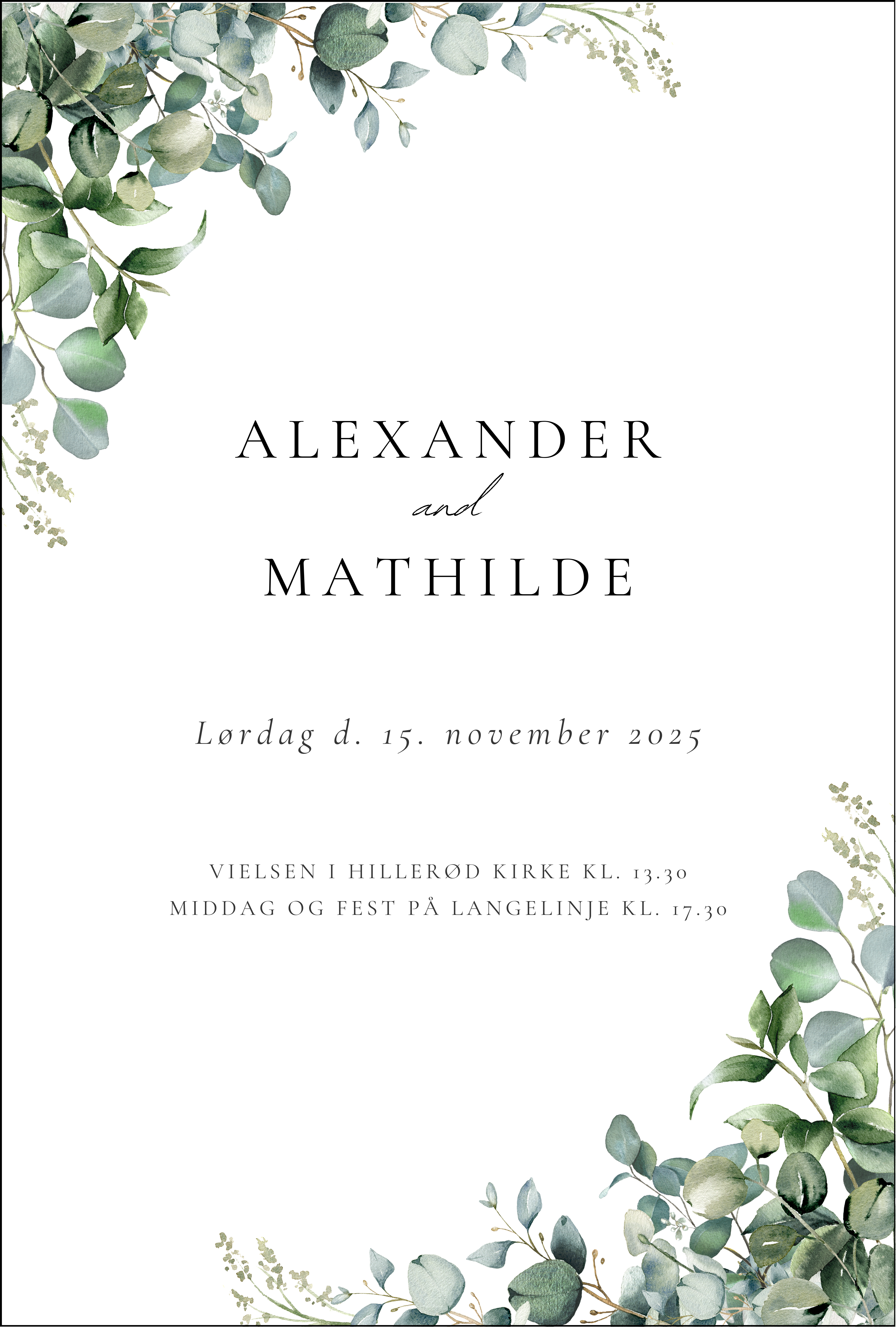 Bryllupsinvitation - White Harmony