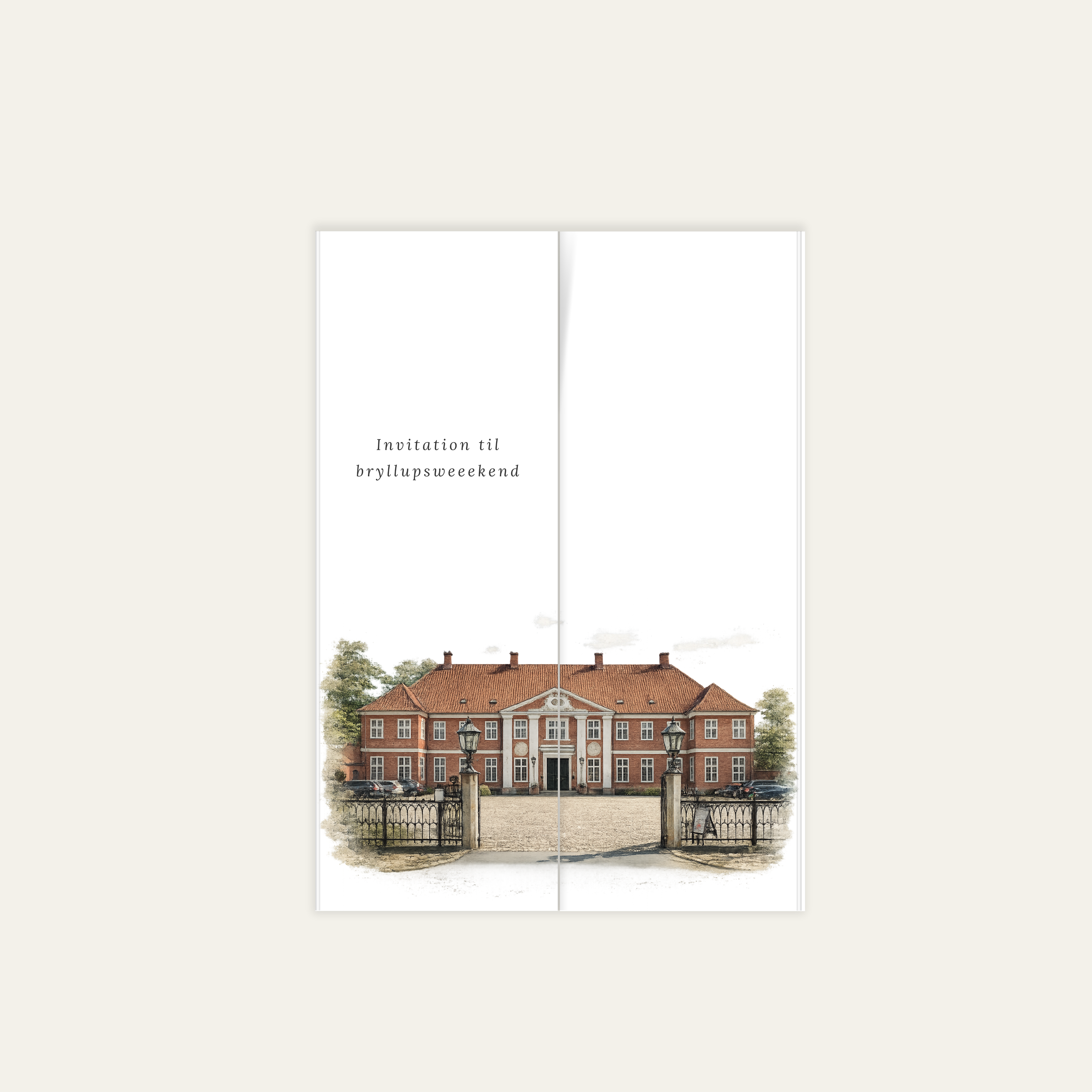 Bryllupsinvitation - Gatefold Hindsgavl Slot