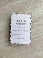 Bryllupsinvitation - Ribbon Flow Black