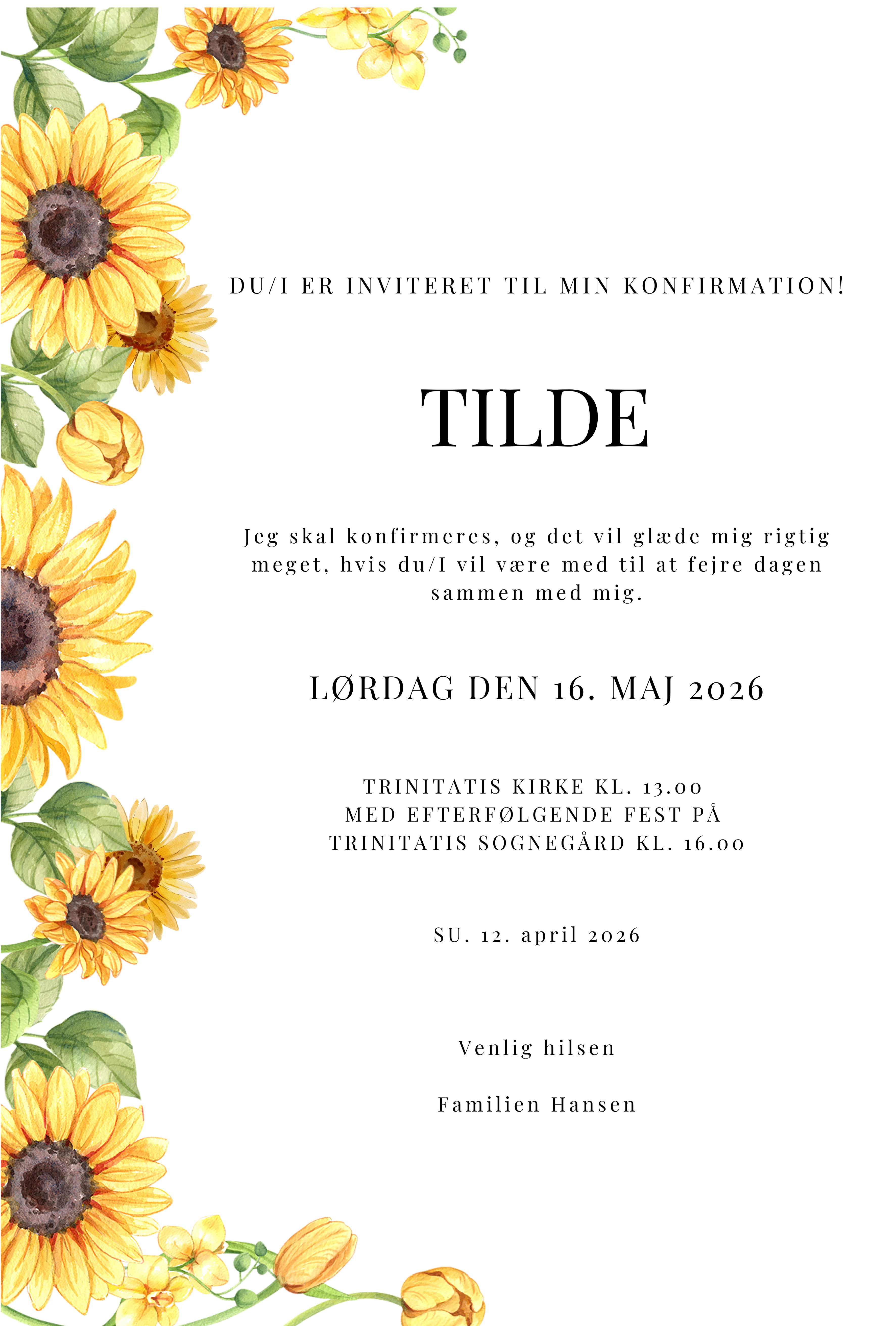 Konfirmationsinvitation - Golden Sun