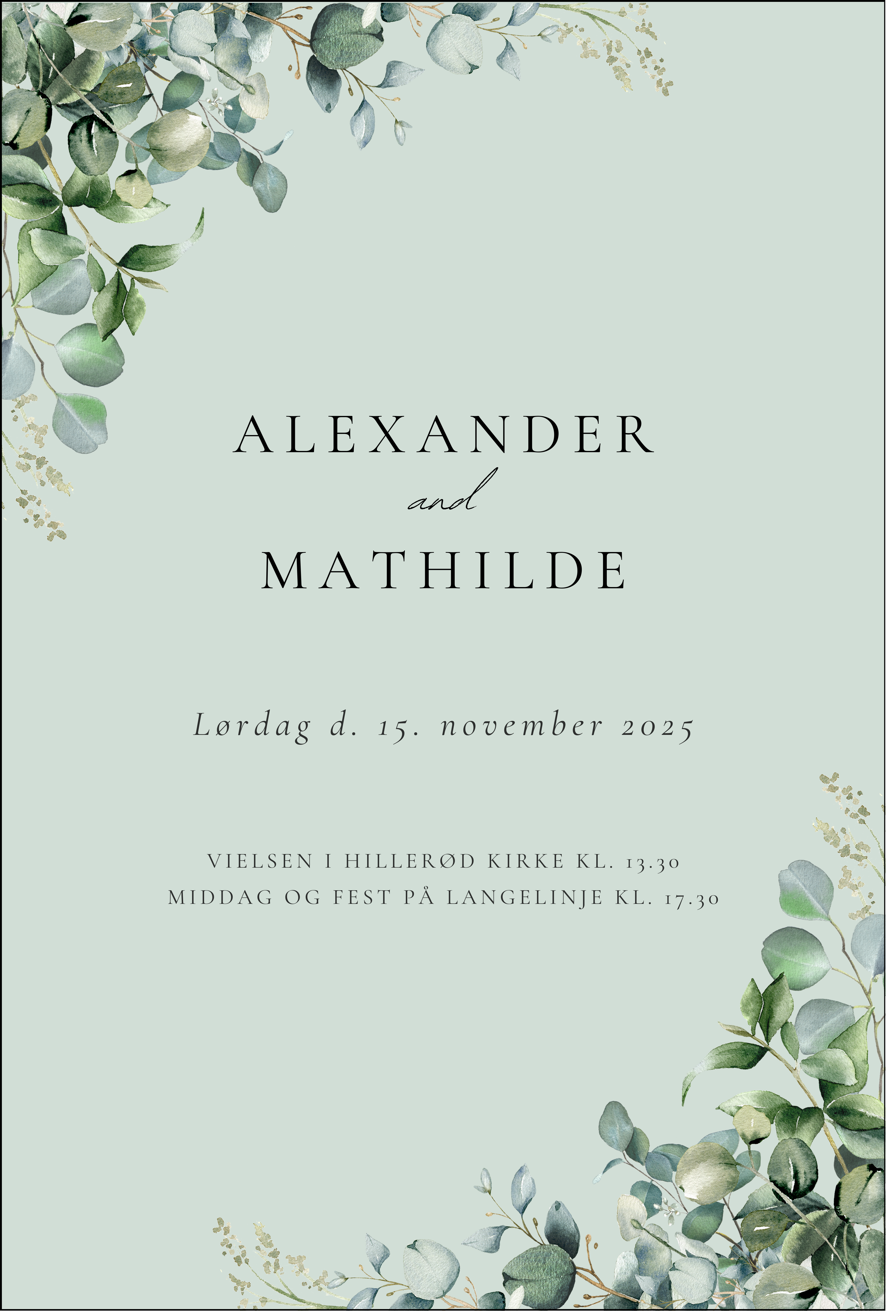 Bryllupsinvitation - Green Harmony