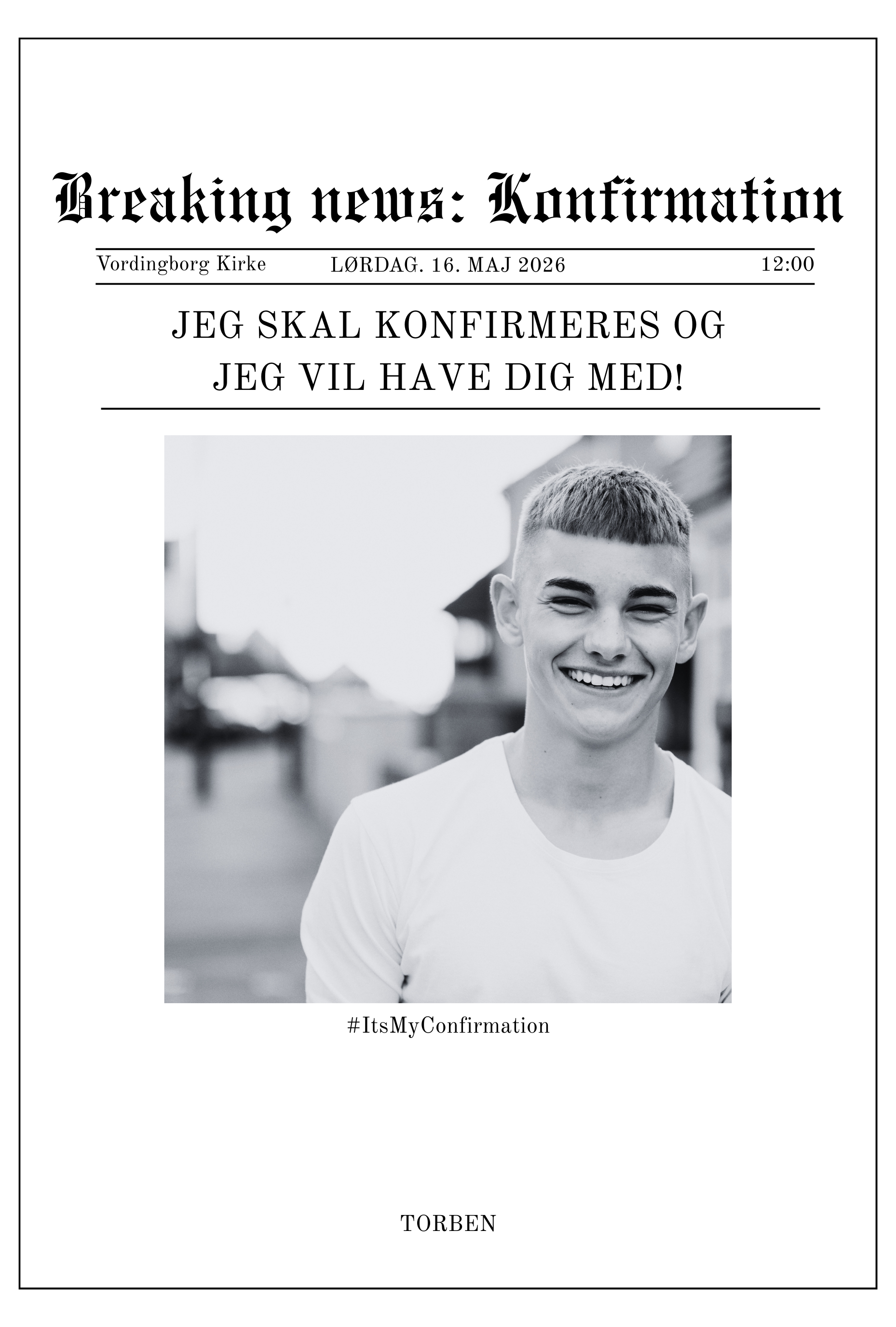 Konfirmationsinvitation - Breaking News