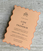 Bryllupsinvitation - Wavy Cheers Orange