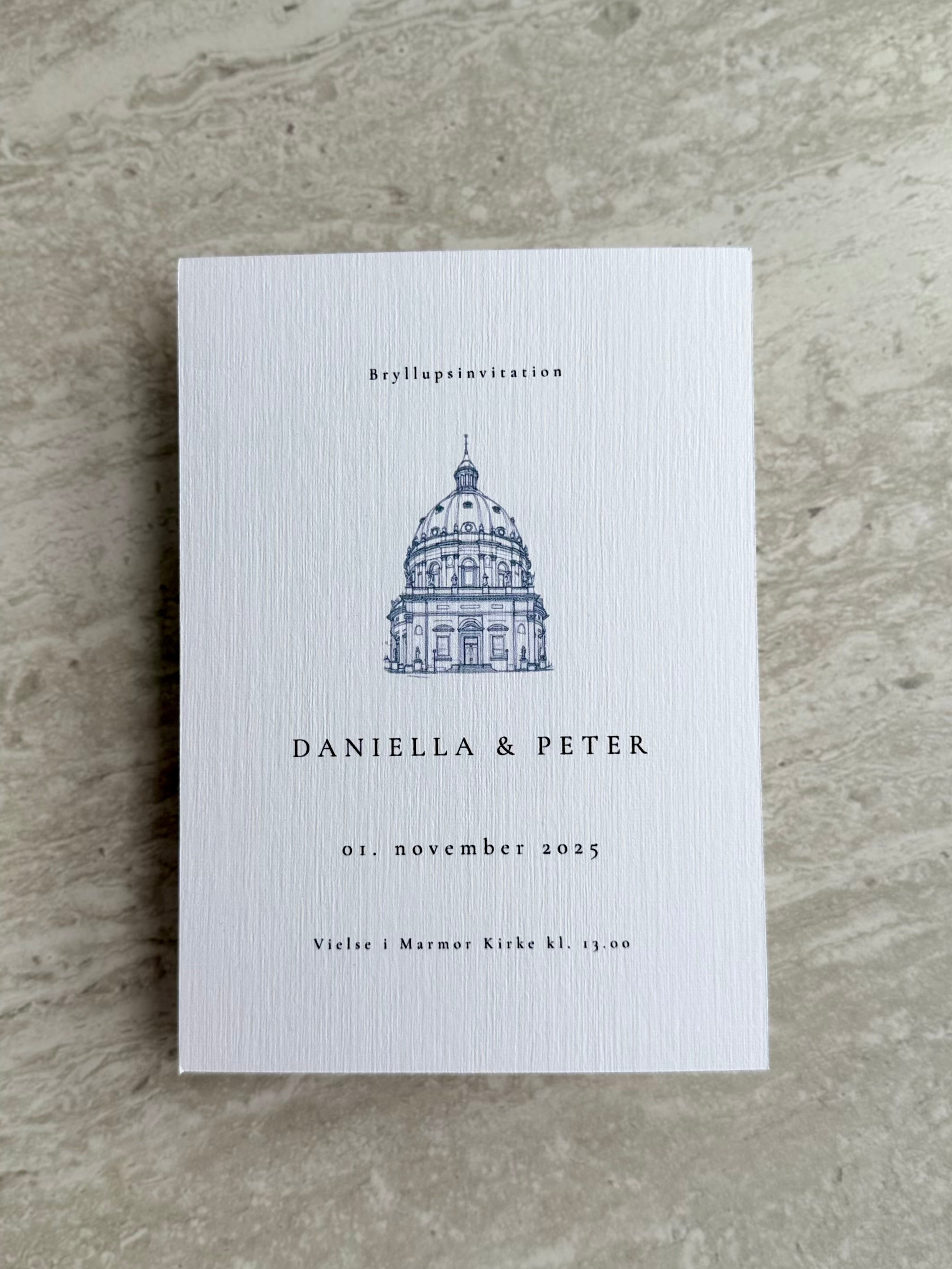 Bryllupsinvitation - Marmor Kirke