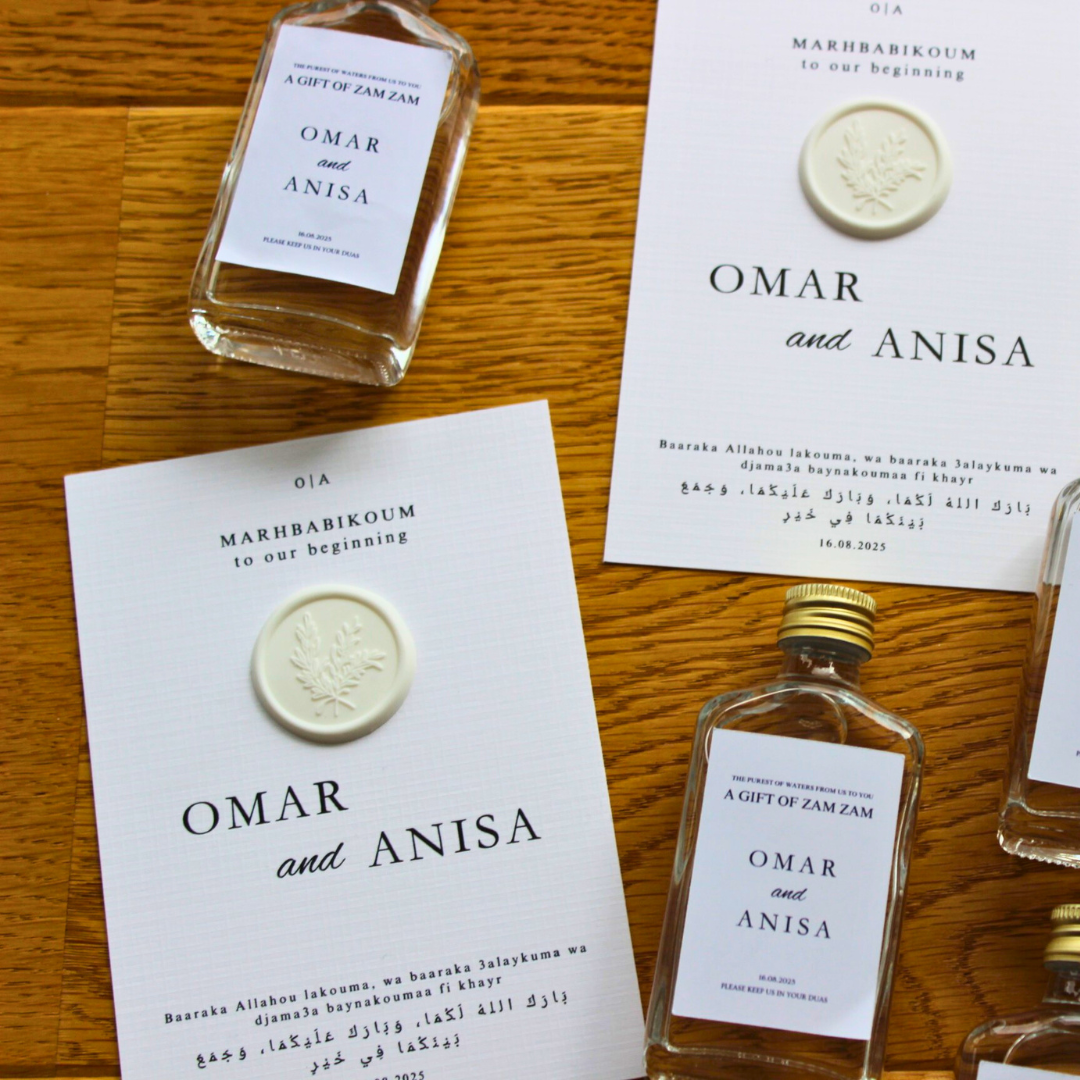 White Grace - Velkomstpakke med Zamzam-vand og velkomstkort