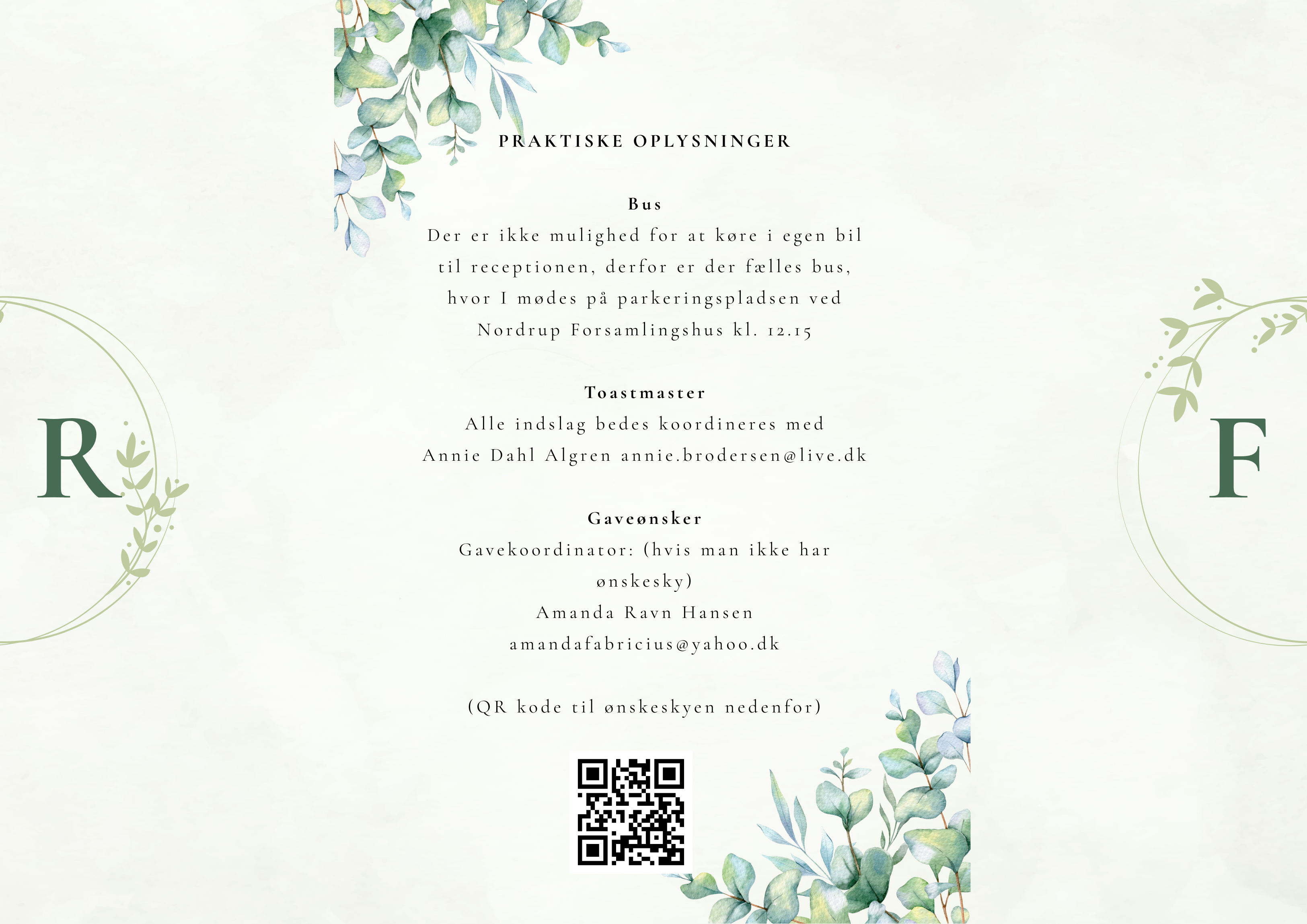 Bryllupsinvitation - Green forest gatefold