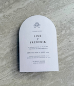 Bryllupsinvitation - Arched Cheers White