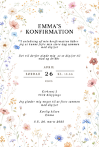 Konfirmationsinvitation - Wildflower Garden