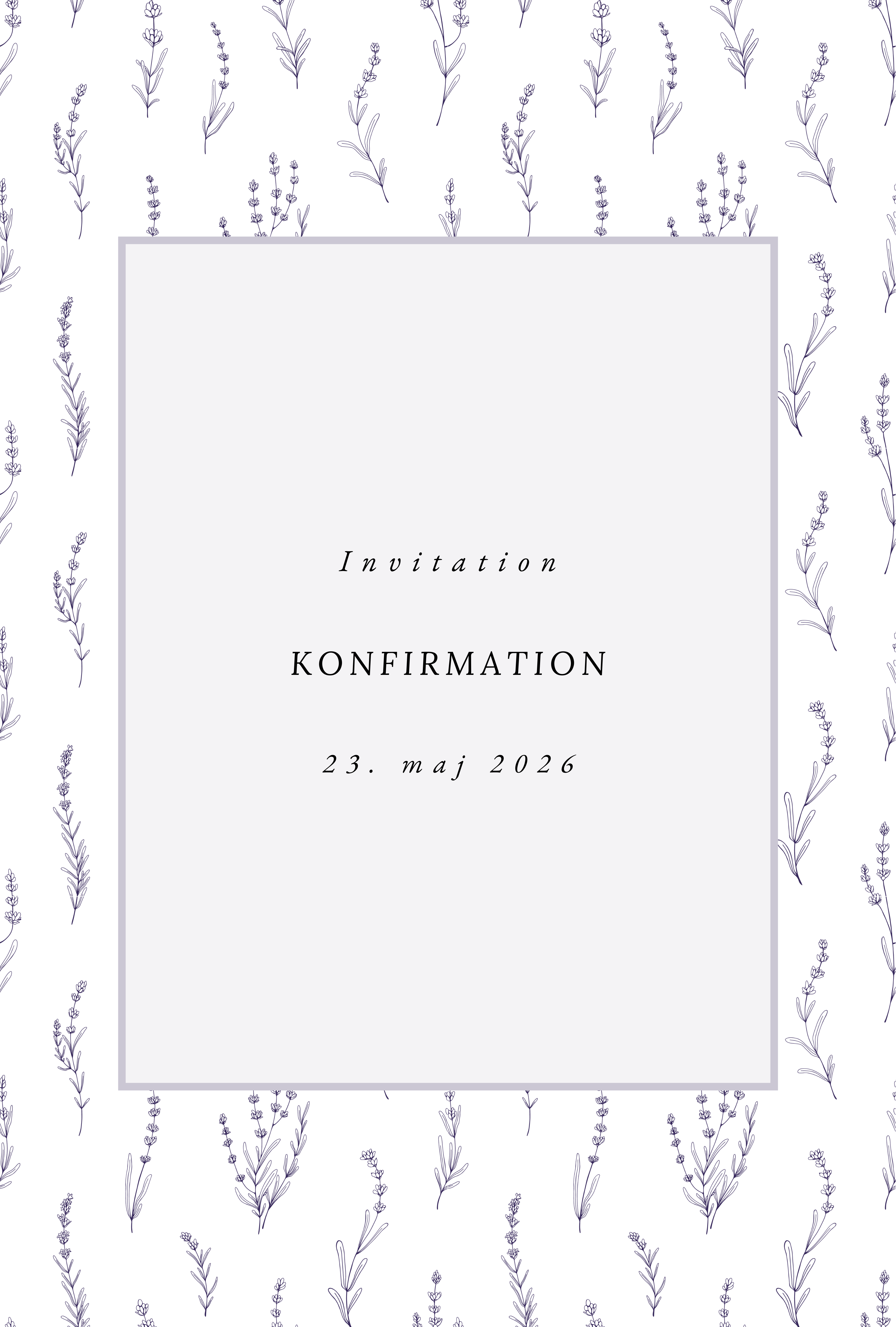 Konfirmationsinvitation - Lavender Calm