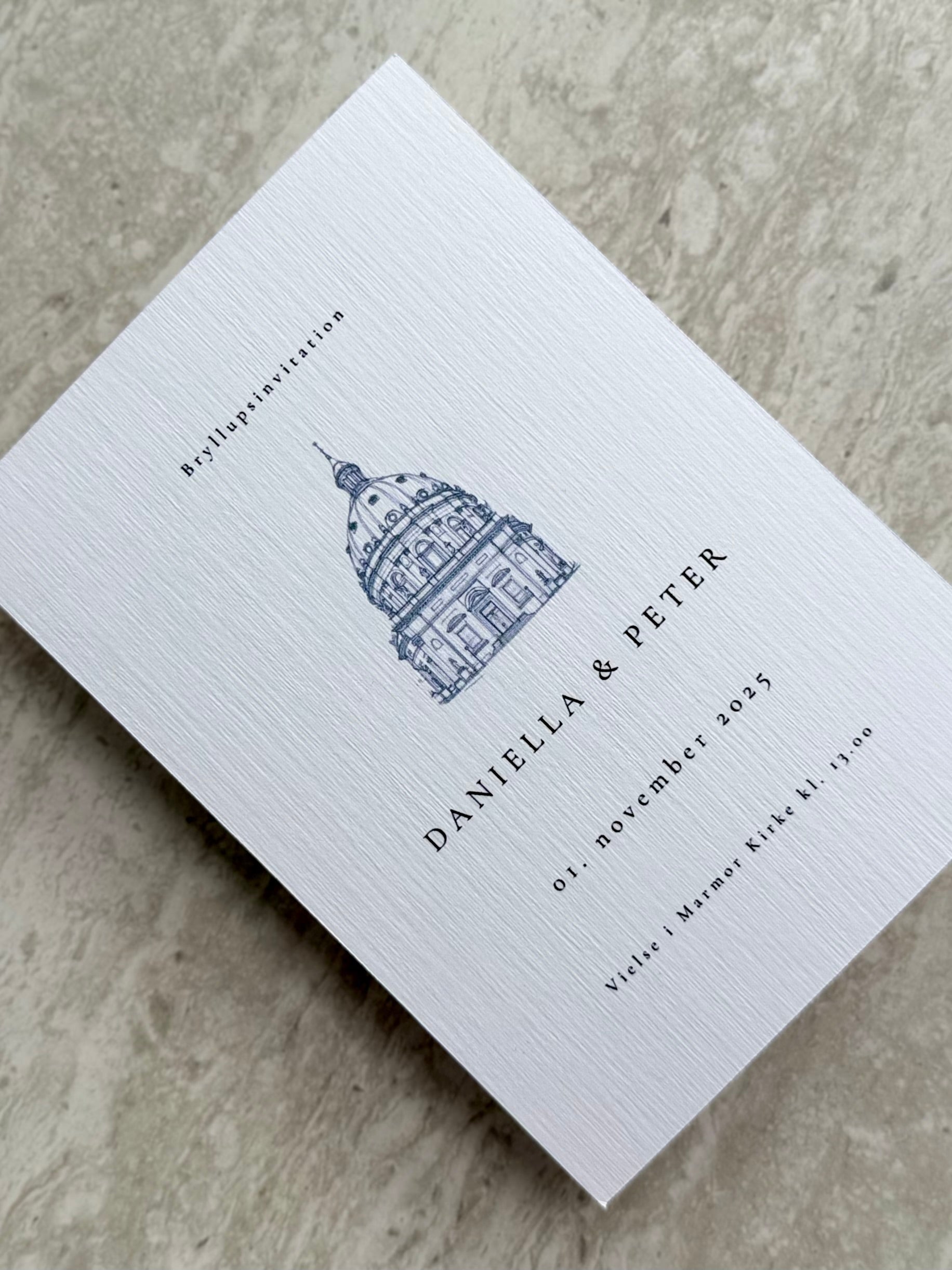 Bryllupsinvitation - Marmor Kirke