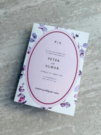 Bryllupsinvitation - Eucalyptus Frame Oval pink