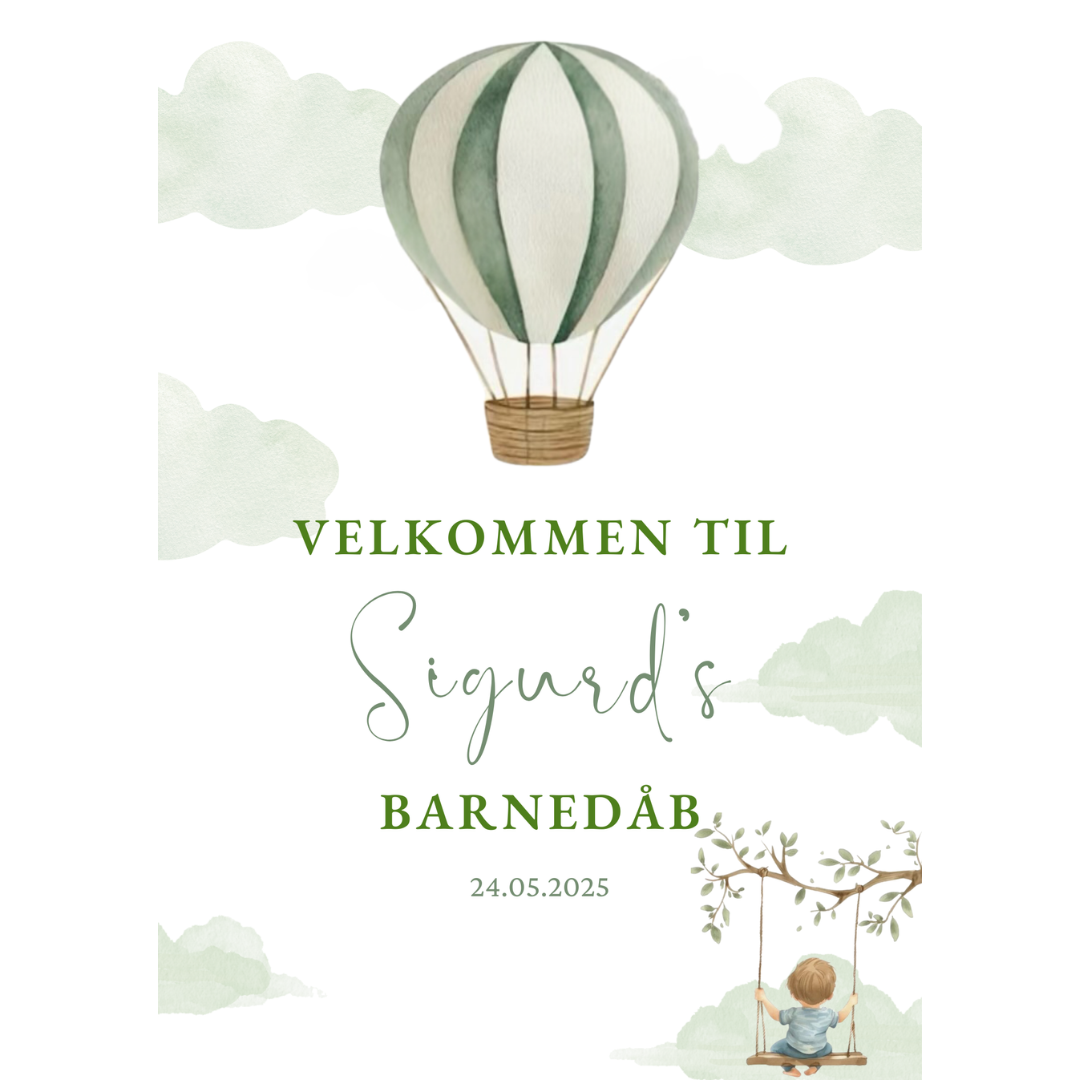 Green Balloon Adventure - velkomstskilt