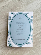 Bryllupsinvitation - Eucalyptus Frame Oval Grøn