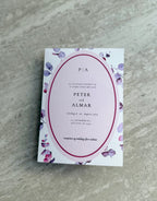 Bryllupsinvitation - Eucalyptus Frame Oval pink