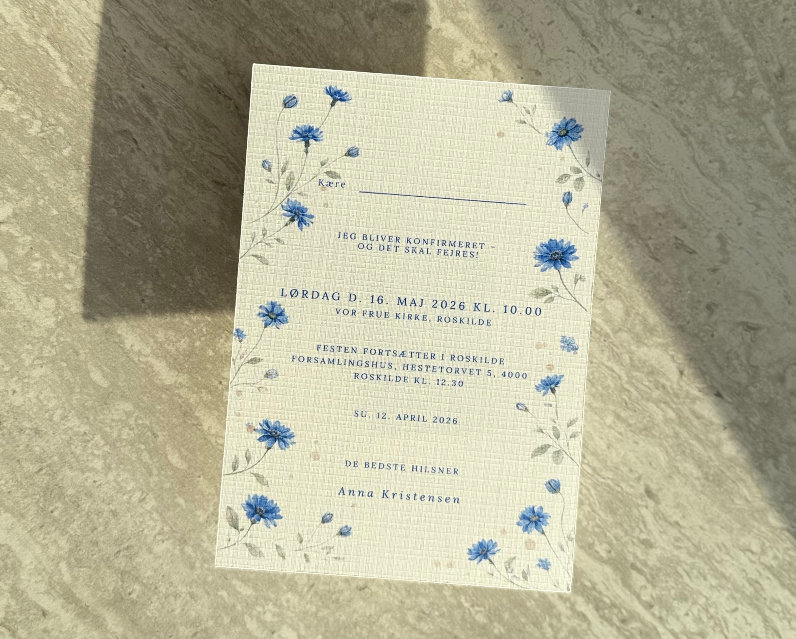 Konfirmationsinvitation - Blue