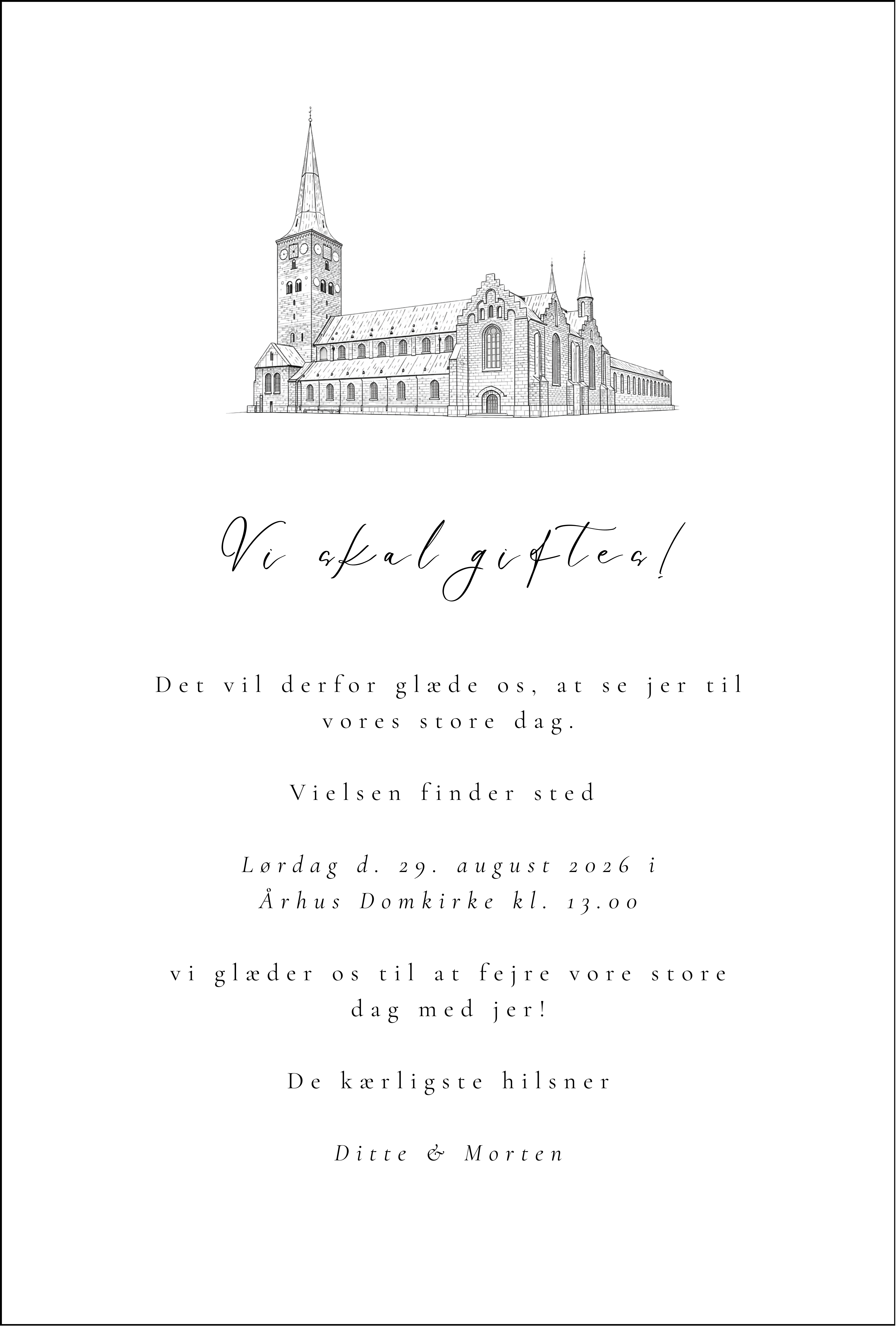 Bryllupsinvitation - Århus Domkirke