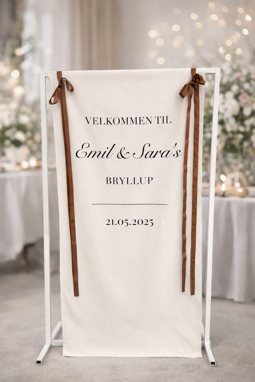Velkomstskilt i stof