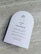 Bryllupsinvitation - Arched Cheers White