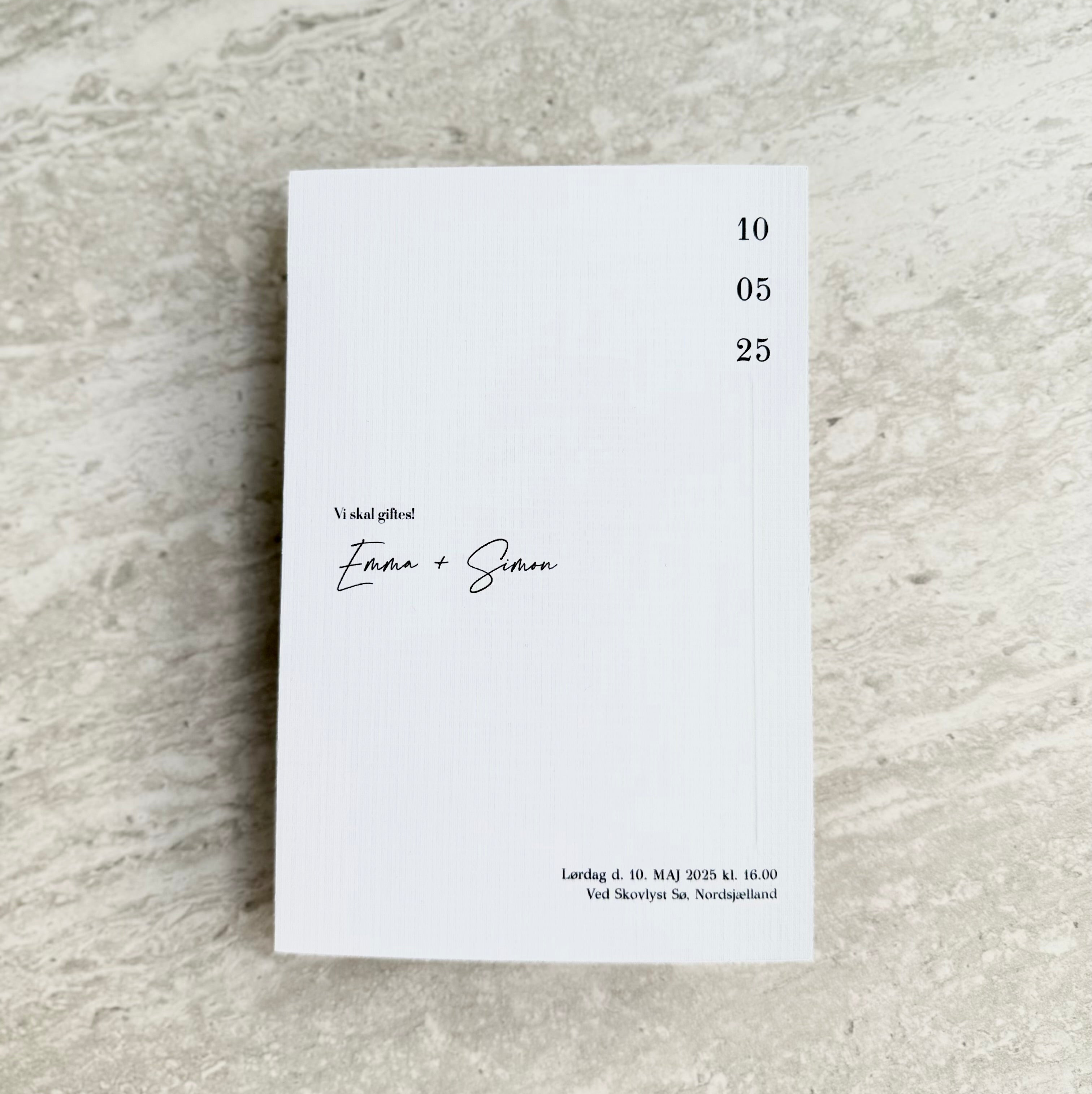 Bryllupsinvitation - Minimalisme
