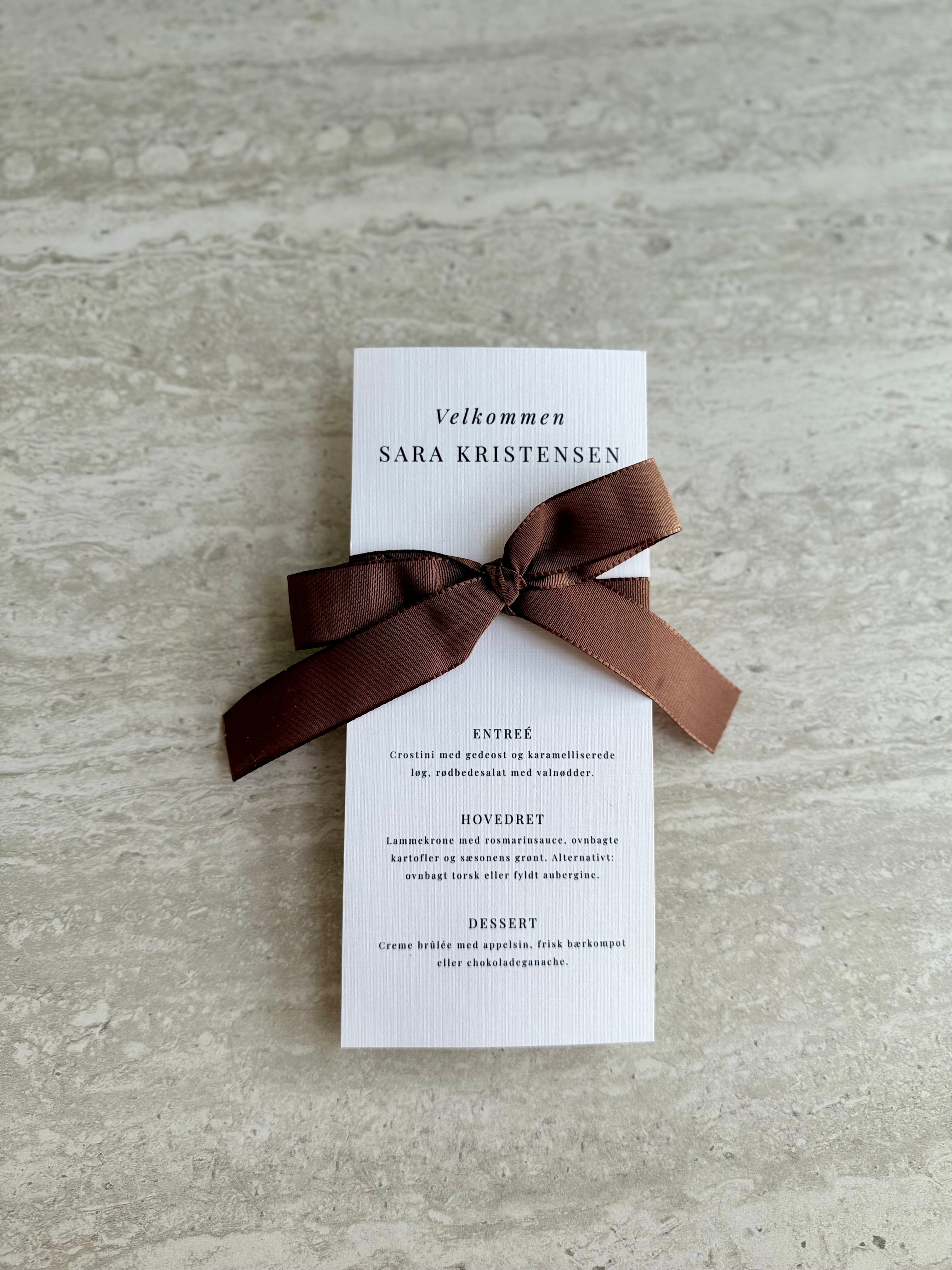 Luxe Bow Menu Card