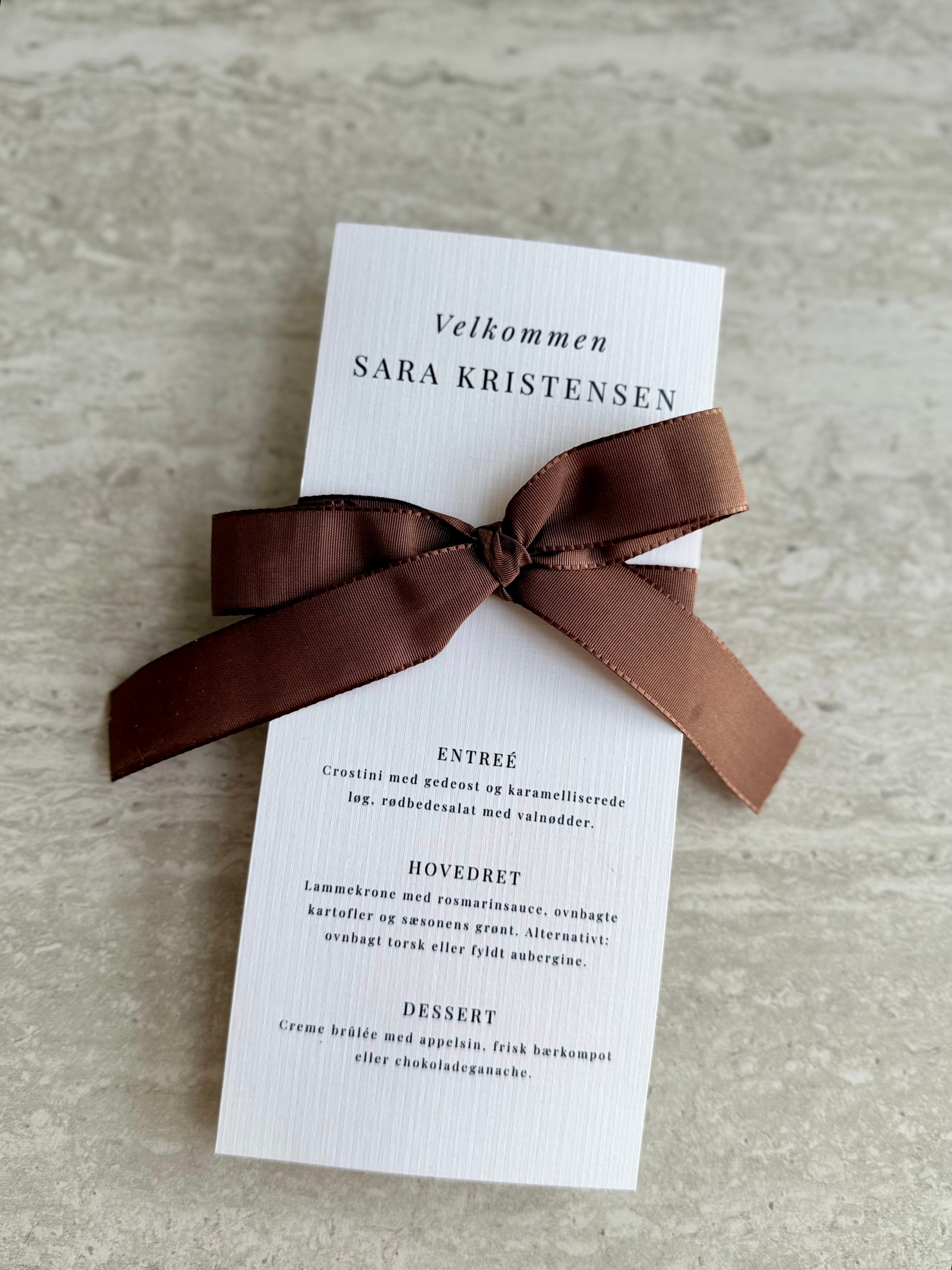 Luxe Bow Menu Card