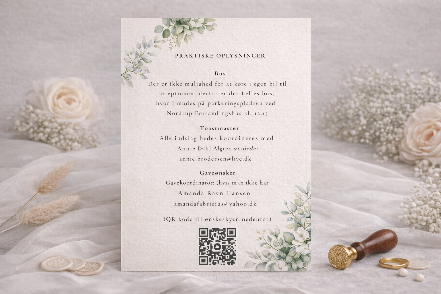 Bryllupsinvitation - Green forest gatefold