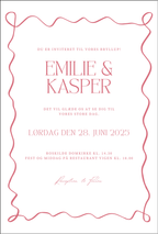 Bryllupsinvitation - Ribbon Flow Pink